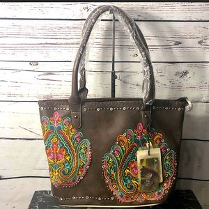 Montana West Concealed Carry Brown Tote